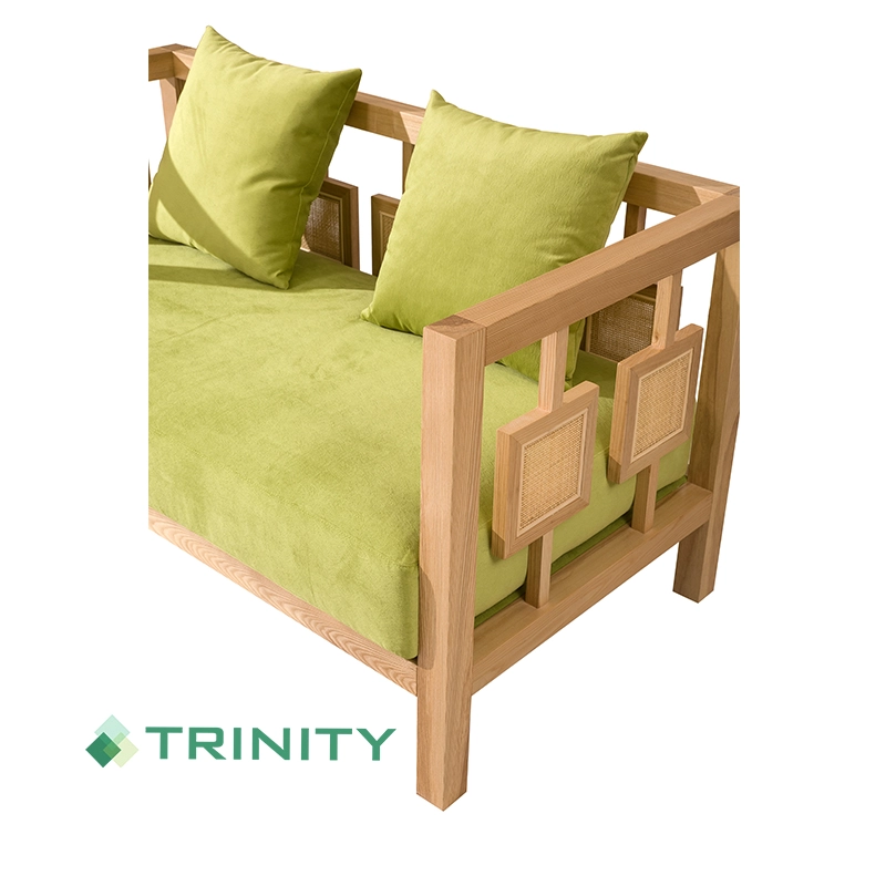 Kundengebundenes asiatisches tropisches Sofa des hölzernen Rahmens mit Rattan-Weidendesign