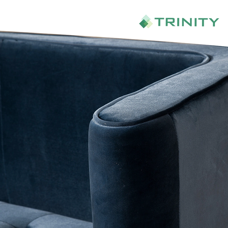 Custom Made Hotel Luxury Royal Blue Velvet Button Tufted Sofa