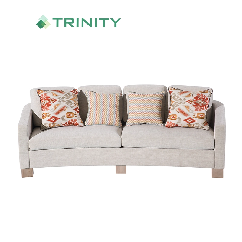 5-Star Modern Hotel Standard Made Simple White Upholstered 3 Seat Sofa
