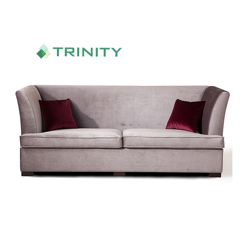Boutique Hotel Modern Style Velvet Upholstered Hospitality 3 Seat Sofa