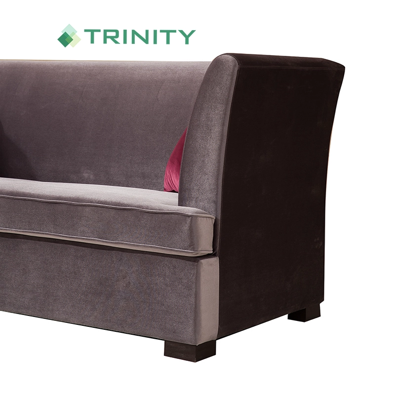 Boutique Hotel Modern Style Velvet Upholstered Hospitality 3 Seat Sofa