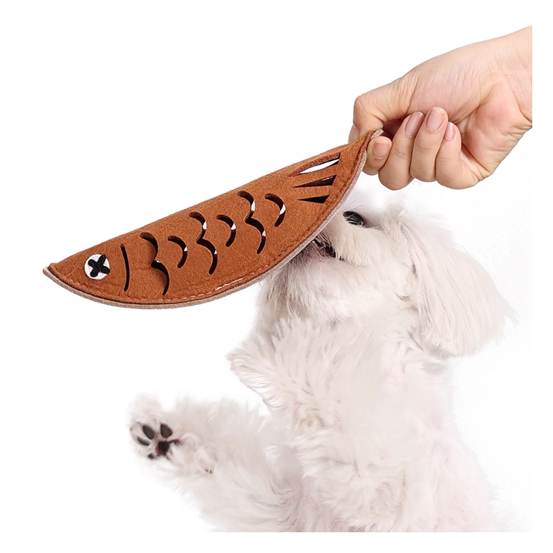 Roast Fish Design Pet Feeding Toy Snuffle Training Jingle Bell Companion Having Fun Toy for Dog Cat