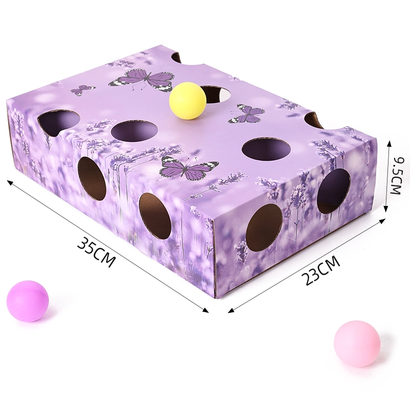 Cat Teasing Toy Ball Game Hat Spaß Wellpappe Box Release Energy Pressure Teaser Toy