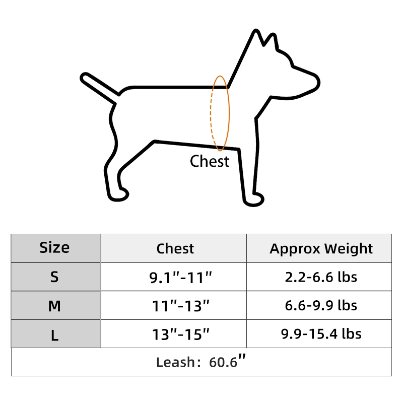 Breathable comfortable sponge super light adjustable custom dog chest harness set