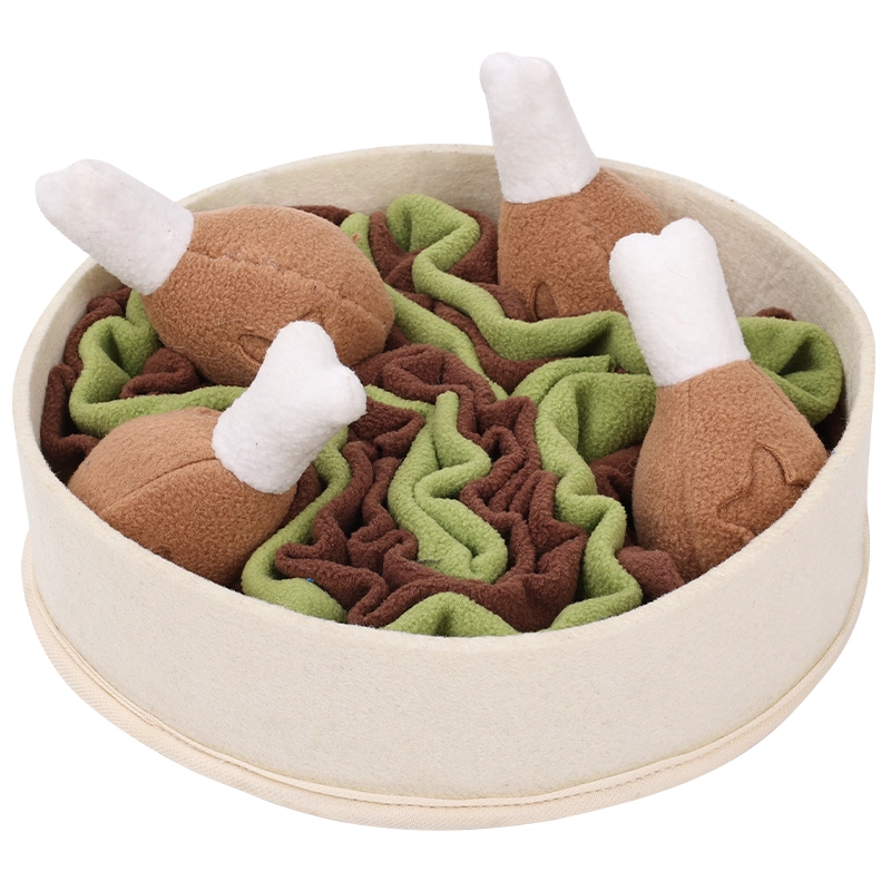 Drumstick Bucket Design Dog Jugando Divirtiéndose IQ Training Squeaky Juguetes interactivos