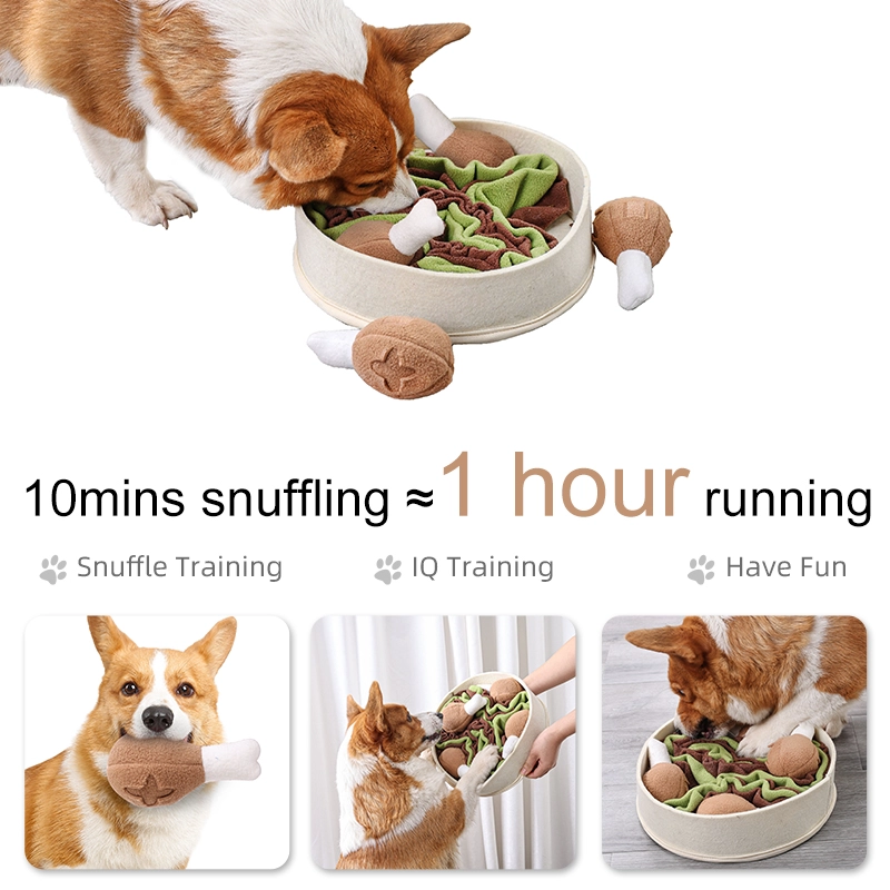 Drumstick Bucket Design Dog Jugando Divirtiéndose IQ Training Squeaky Juguetes interactivos