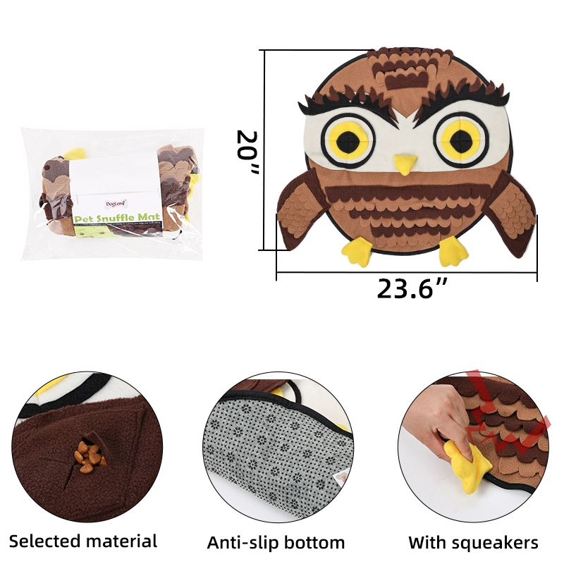 Owl Pet Sniffing Pad Training Blanket Game Supplies Cats, Dogs, Stress Relief, Sniffing, Biting, Tearing, Slow Food, Tibetan Food Mat, Puzzle Blanket, Machine Washable