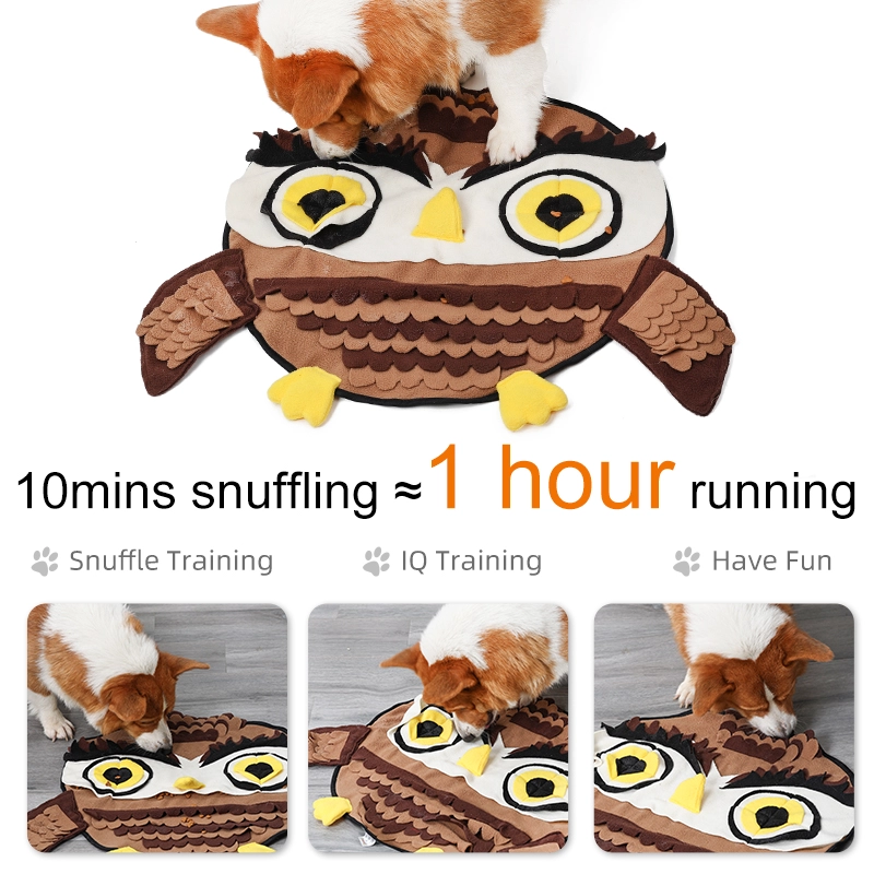 Owl Pet Sniffing Pad Training Blanket Game Supplies Cats, Dogs, Stress Relief, Sniffing, Biting, Tearing, Slow Food, Tibetan Food Mat, Puzzle Blanket, Machine Washable
