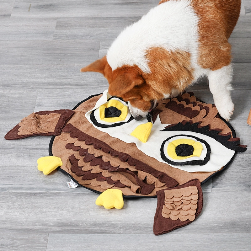 Owl Pet Sniffing Pad Training Blanket Game Supplies Cats, Dogs, Stress Relief, Sniffing, Biting, Tearing, Slow Food, Tibetan Food Mat, Puzzle Blanket, Machine Washable