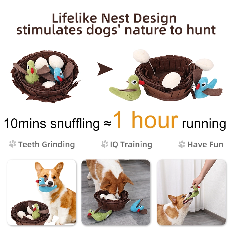 Chien soulage l'ennui artefact animal de compagnie nid d'oiseau puzzle jouet de reniflement de nourriture manquant son de reniflement de nourriture manquant accompagné de fournitures pour animaux de compagnie résistantes aux morsures