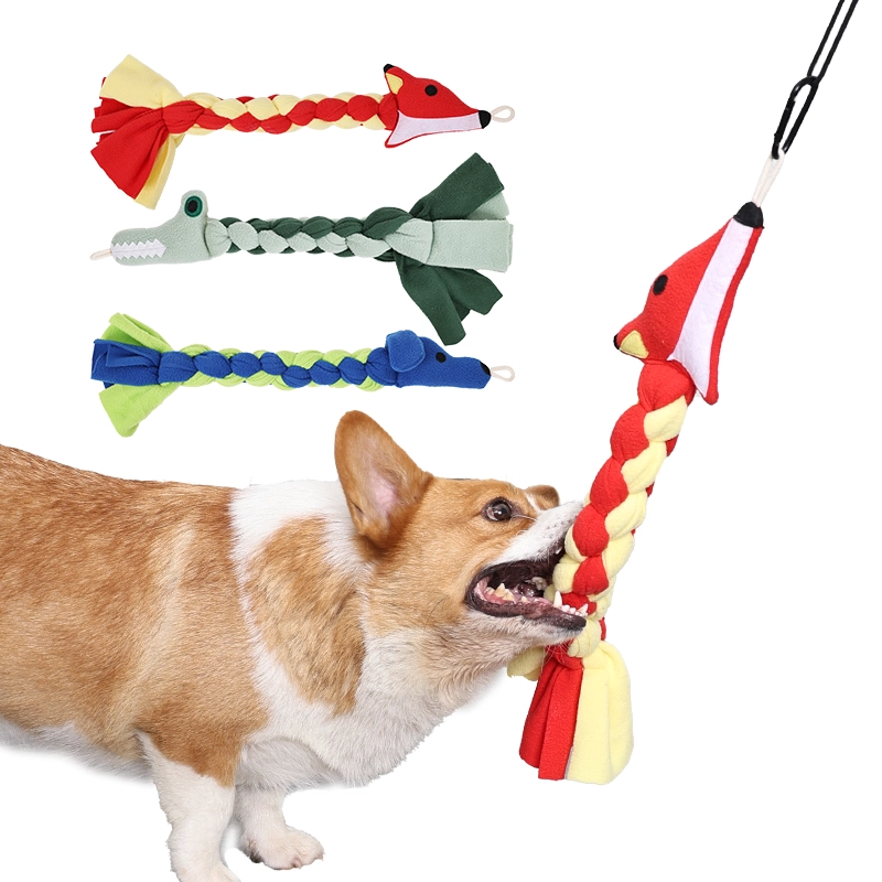 Juguete Teaser con cuerda de lana para perro, diseño Animal, repuesto para perseguir y tirar, juguete interactivo para masticar mascotas