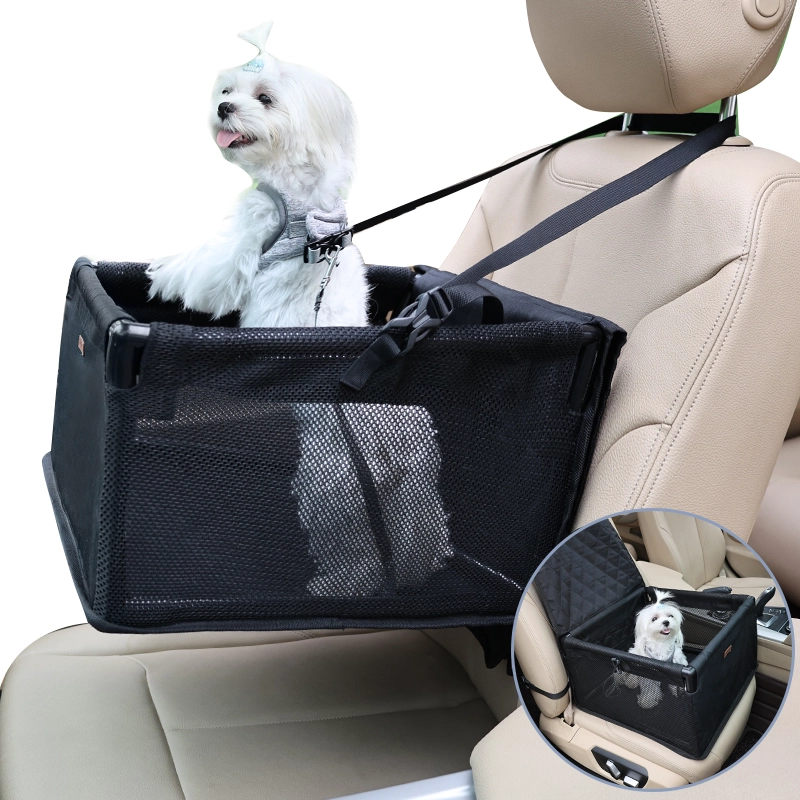 Siège d'appoint de voiture pour animaux de compagnie, siège d'appoint de luxe pour petits chiens, siège d'appoint de protection pliable, siège d'auto surélevé pour chien