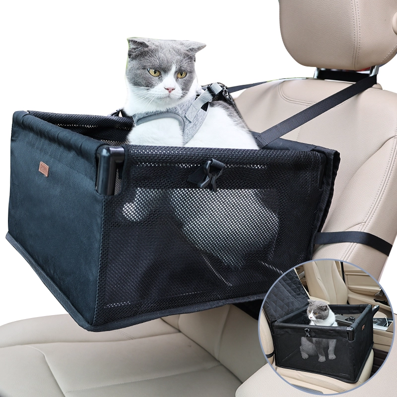 Siège d'appoint de voiture pour animaux de compagnie, siège d'appoint de luxe pour petits chiens, siège d'appoint de protection pliable, siège d'auto surélevé pour chien
