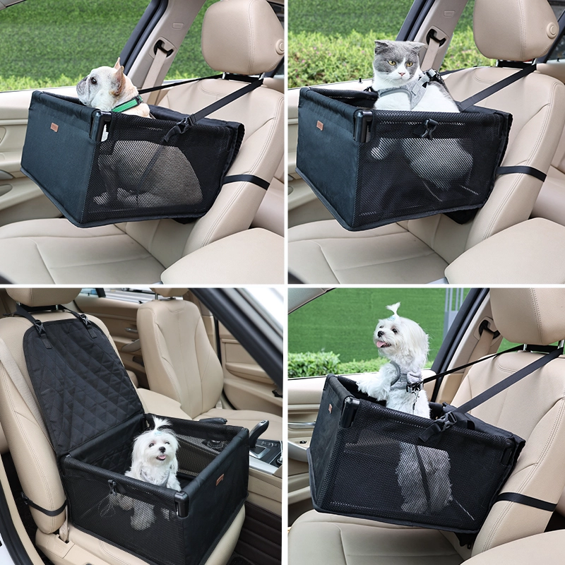 Siège d'appoint de voiture pour animaux de compagnie, siège d'appoint de luxe pour petits chiens, siège d'appoint de protection pliable, siège d'auto surélevé pour chien