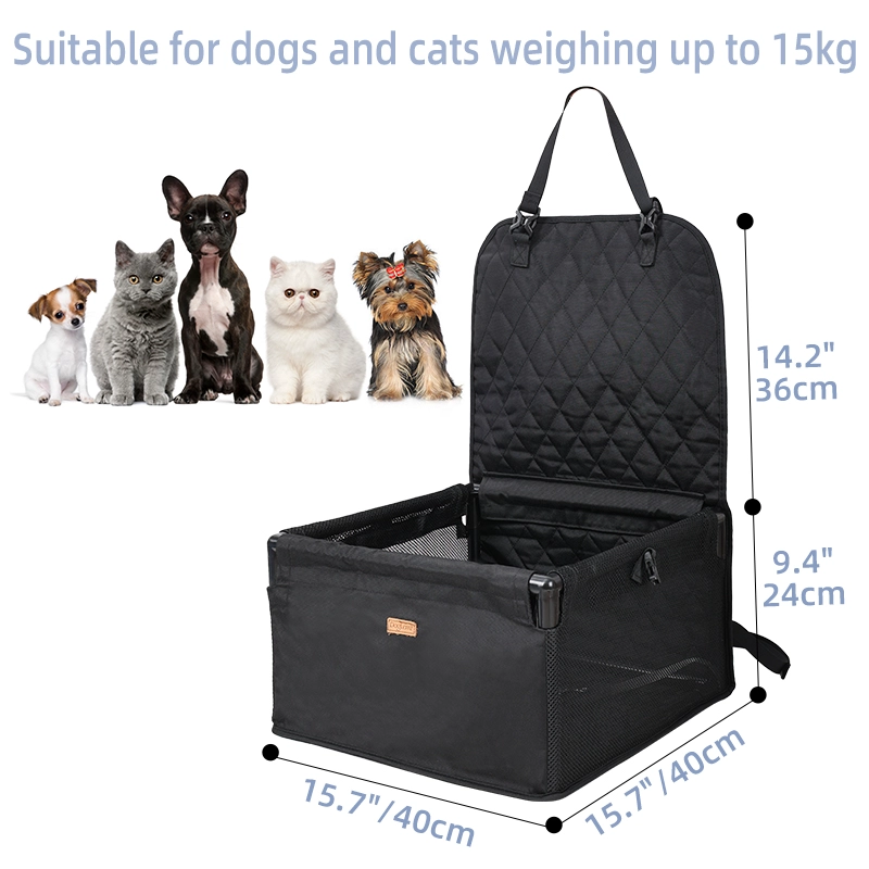 Siège d'appoint de voiture pour animaux de compagnie, siège d'appoint de luxe pour petits chiens, siège d'appoint de protection pliable, siège d'auto surélevé pour chien