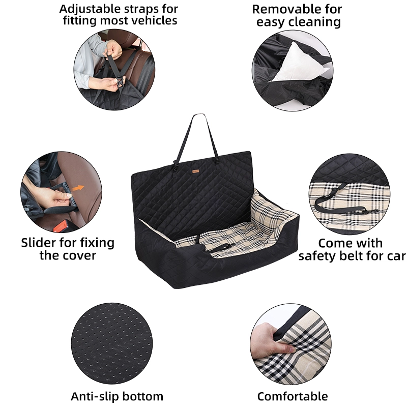 Custom Logo Pet Car Seat Bed Rattan Dog Bed Safety Big Size Dog Bed for Car