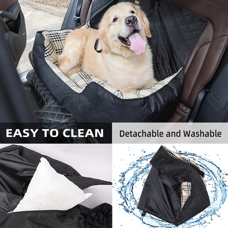Custom Logo Pet Car Seat Bed Rattan Dog Bed Safety Big Size Dog Bed for Car