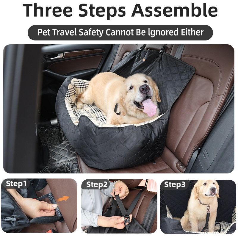 Custom Logo Pet Car Seat Bed Rattan Dog Bed Safety Big Size Dog Bed for Car