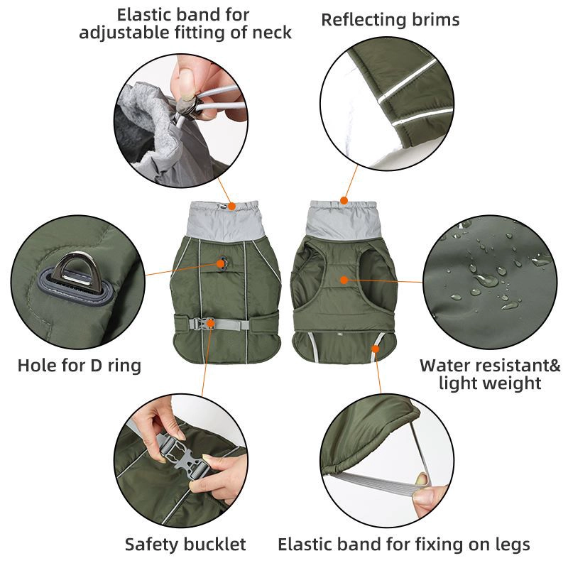 Costume de fabricant pour animaux de compagnie, vêtements imperméables pour grands chiens, vêtements pour chiots