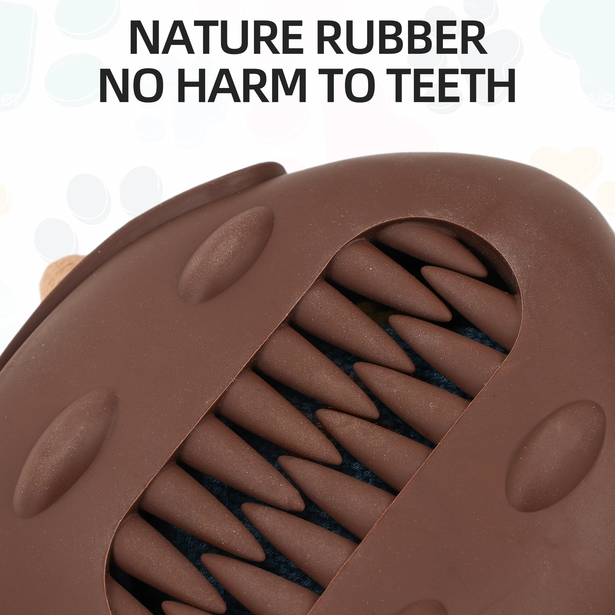 Juguete interactivo de goma del masticable del perro del juguete del perro del logotipo de la naturaleza del diseño del erizo del juguete de goma de encargo del perro