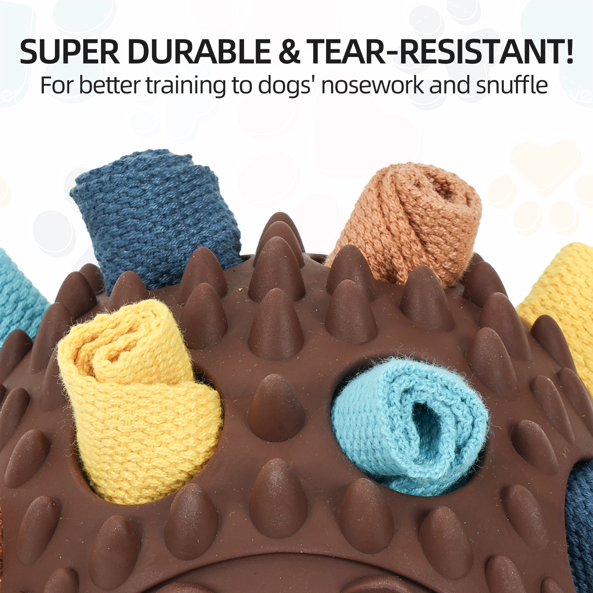 Juguete interactivo de goma del masticable del perro del juguete del perro del logotipo de la naturaleza del diseño del erizo del juguete de goma de encargo del perro