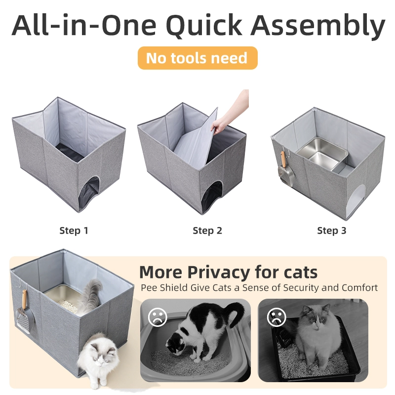 Accessoires de toilette anti-fuite pour chat, nouveau Design, boîtier universel, protection contre les éclaboussures pour bac à litière pour chat