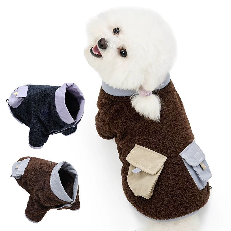 Doglemi Luxury Style Soft Skin-Friendly Vintage Style Dog Jackets Winter Pet Clothes Dog Coat with Pocket for Outdoor Walking