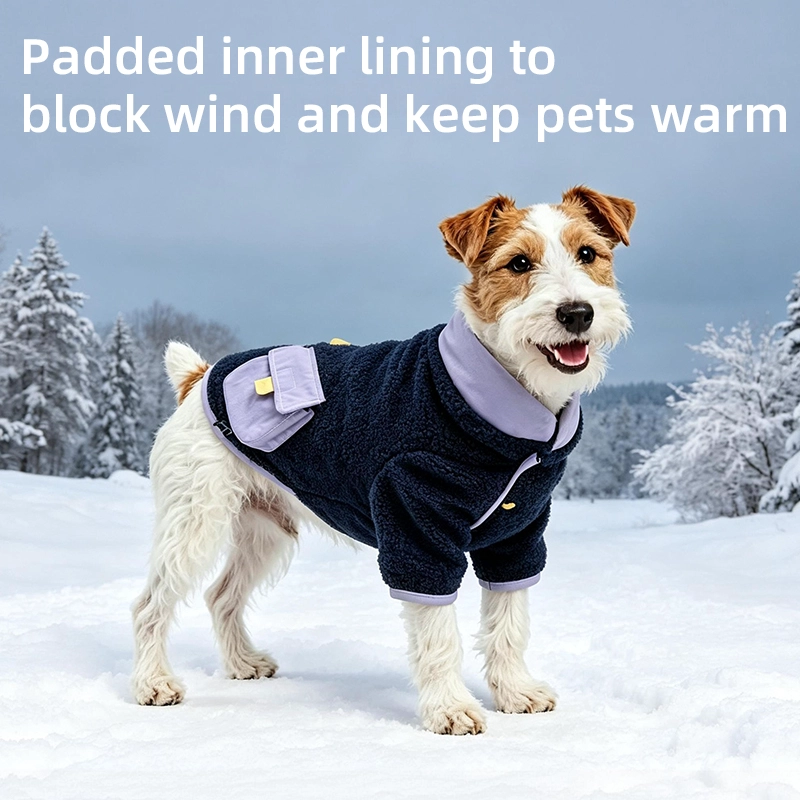 Doglemi Luxury Style Soft Skin-Friendly Vintage Style Dog Jackets Winter Pet Clothes Dog Coat with Pocket for Outdoor Walking