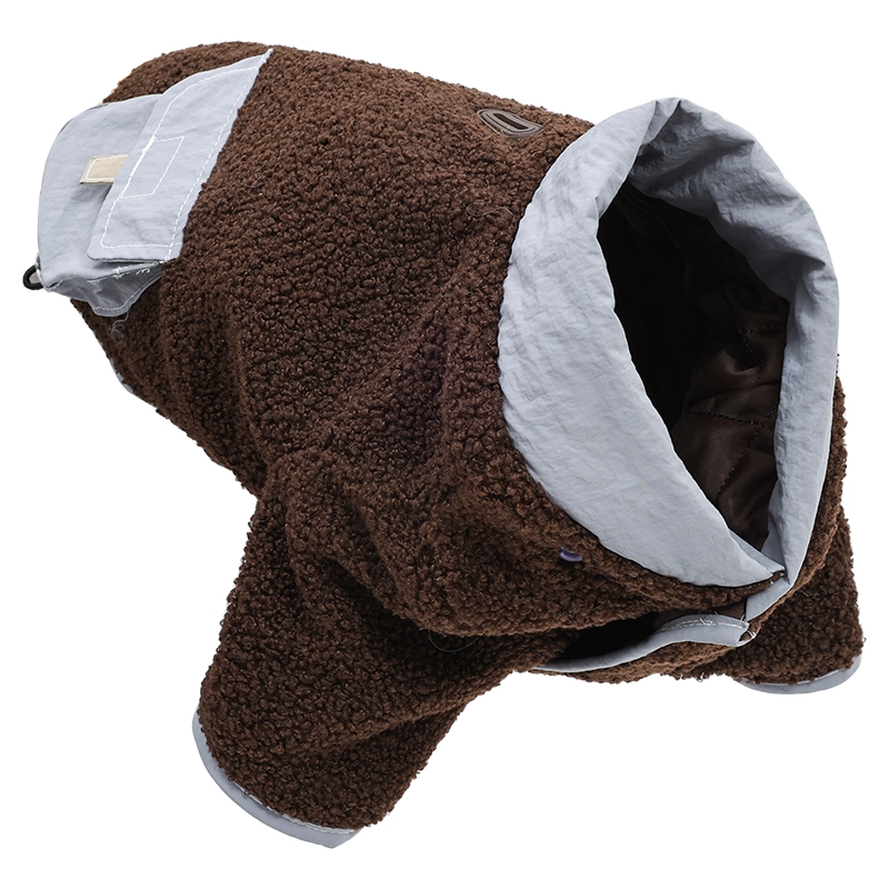 Doglemi Luxury Style Soft Skin-Friendly Vintage Style Dog Jackets Winter Pet Clothes Dog Coat with Pocket for Outdoor Walking
