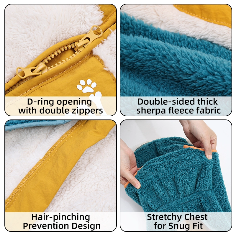 Factory Direct Luxus-Stil, elegante Hundejacke für Reisen, tragbare Neon-Samt-Hundejacke für Spaziergänge im Freien