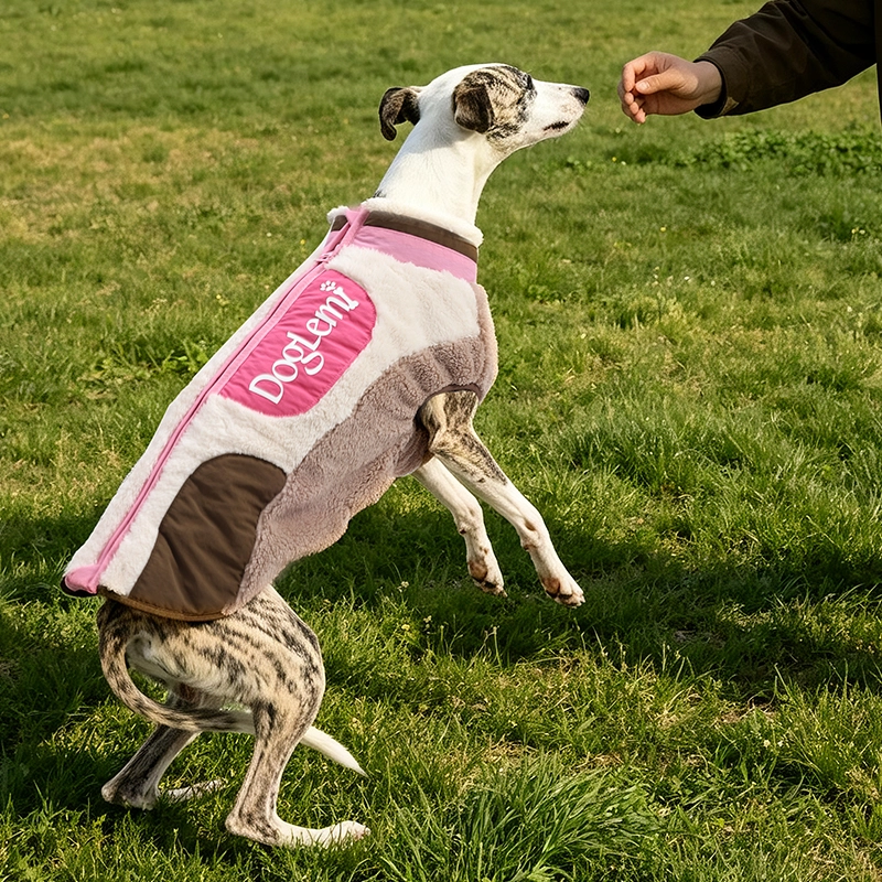 Factory Direct Luxus-Stil, elegante Hundejacke für Reisen, tragbare Neon-Samt-Hundejacke für Spaziergänge im Freien