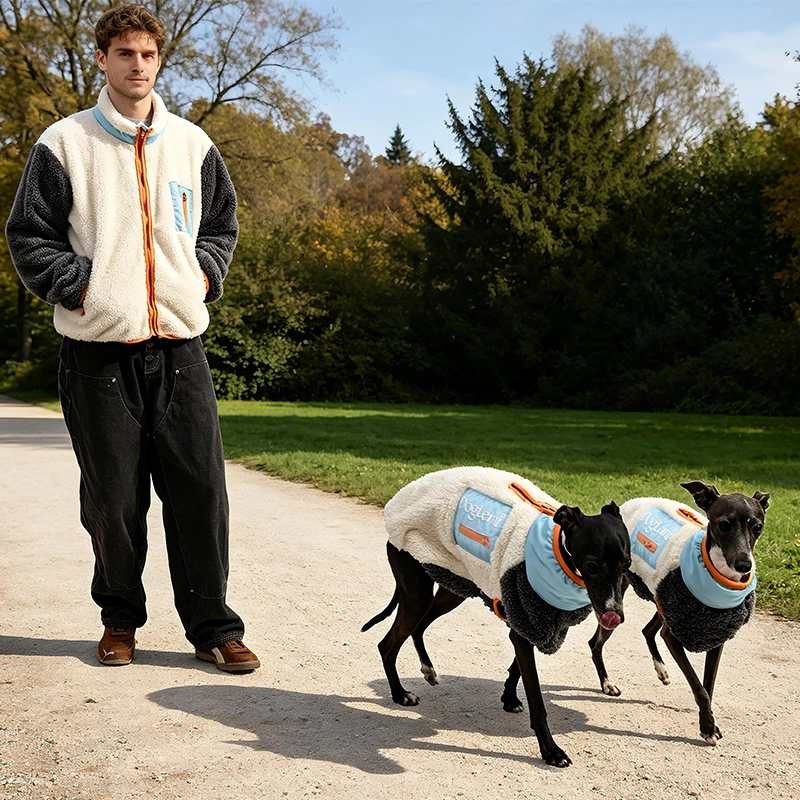 Factory Direct Luxus-Stil, weich, hautfreundlich, passende Hundekleidung für Besitzer und Hunde, Ganzkörper-Wintermantel für Hunde für Spaziergänge im Freien
