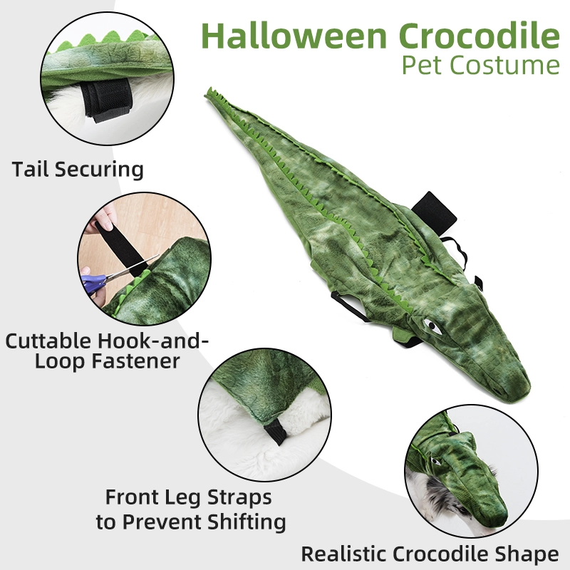Directo de fábrica suave agradable a la piel cómodo ajuste ropa para mascotas Halloween cocodrilo mascota traje fiesta desgaste