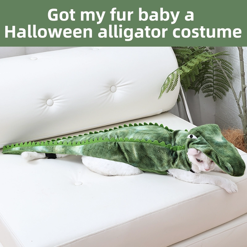 Directo de fábrica suave agradable a la piel cómodo ajuste ropa para mascotas Halloween cocodrilo mascota traje fiesta desgaste