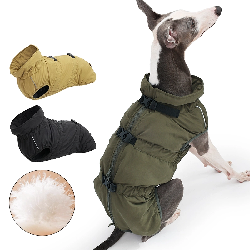 Style de luxe, ajustement confortable, facile à mettre et à enlever, manteau imperméable en nylon Ripstop pour chien pour la marche en plein air.