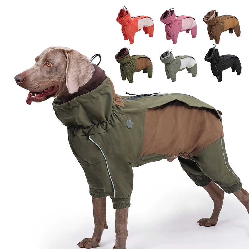 Vêtements d'hiver pour chiens, tissu Composite à trois couches avec Logo personnalisé, hydrofuge de qualité supérieure, collier réglable à Double couche