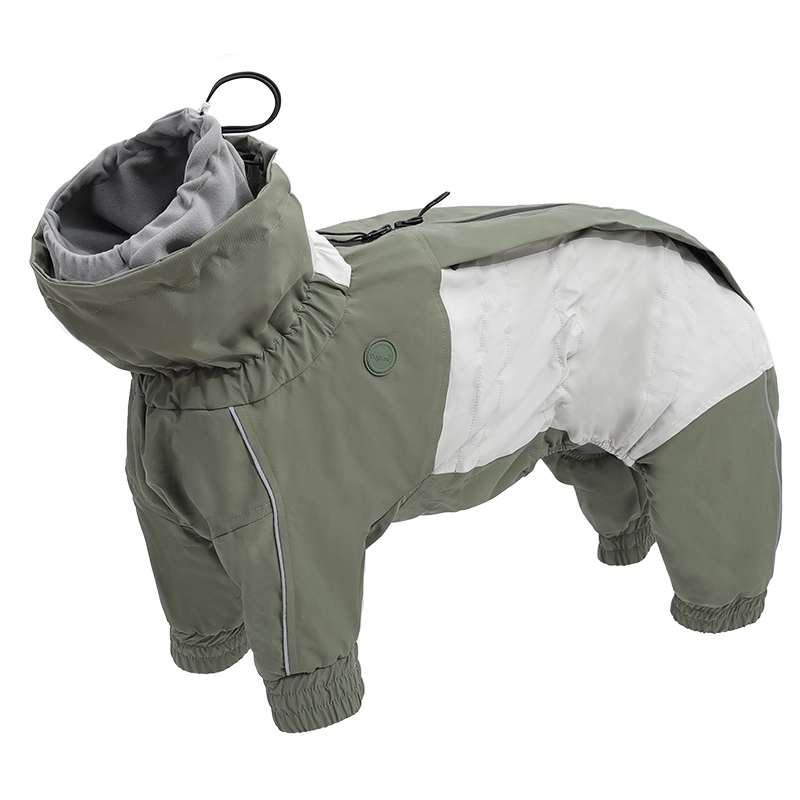 Vêtements d'hiver pour chiens, tissu Composite à trois couches avec Logo personnalisé, hydrofuge de qualité supérieure, collier réglable à Double couche