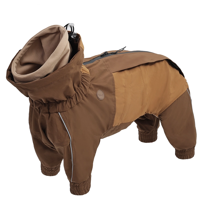 Vêtements d'hiver pour chiens, tissu Composite à trois couches avec Logo personnalisé, hydrofuge de qualité supérieure, collier réglable à Double couche
