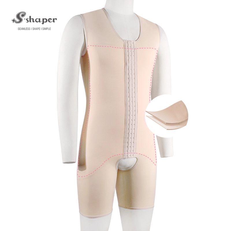 S-SHAPER Fajas Colombian Post Surgery Shapewear Men’s Open Bust Full Body Support Fat Transfer Surgical Shapewear