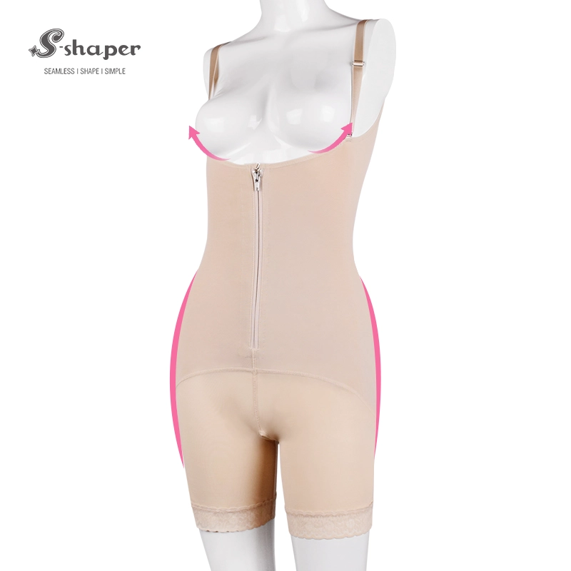 S-SHAPER Fajas Colombia Post Surgery Shapewear Borong Seluar Badan Mengangkat Pinggul Dengan Zip