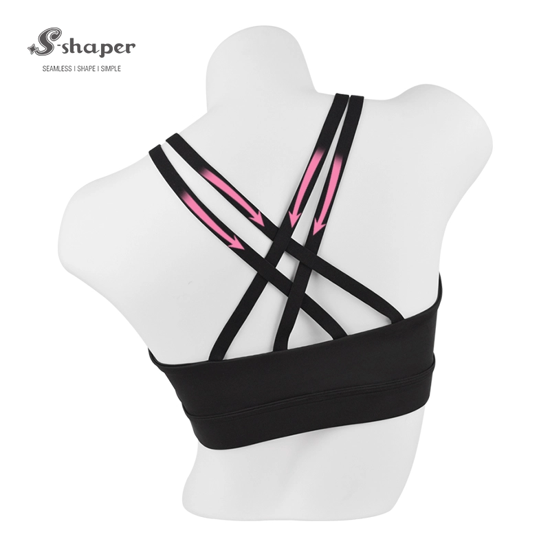 S-SHAPER Wireless Cami Bra Tank Top Crisscross Back Straps Bra für Frauen Mädchen für Yoga Workout Fitness Low Impact