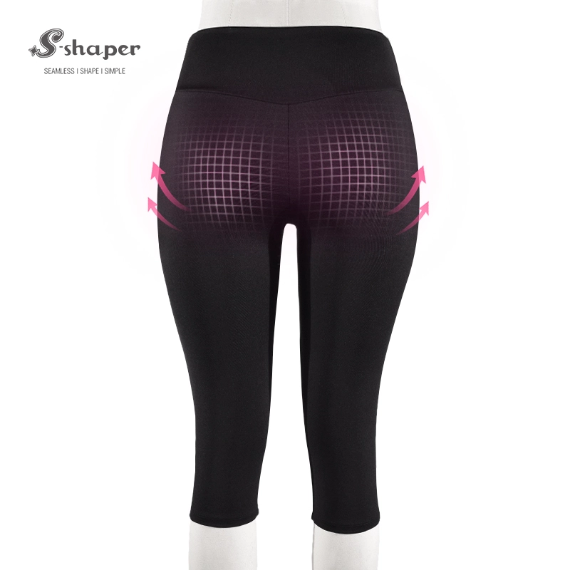 S-SHAPER Seamless Naked Feeling Collection Talle alto Levantamiento de glúteos Yoga Medio muslo Capri Soporte Transferencia de grasa