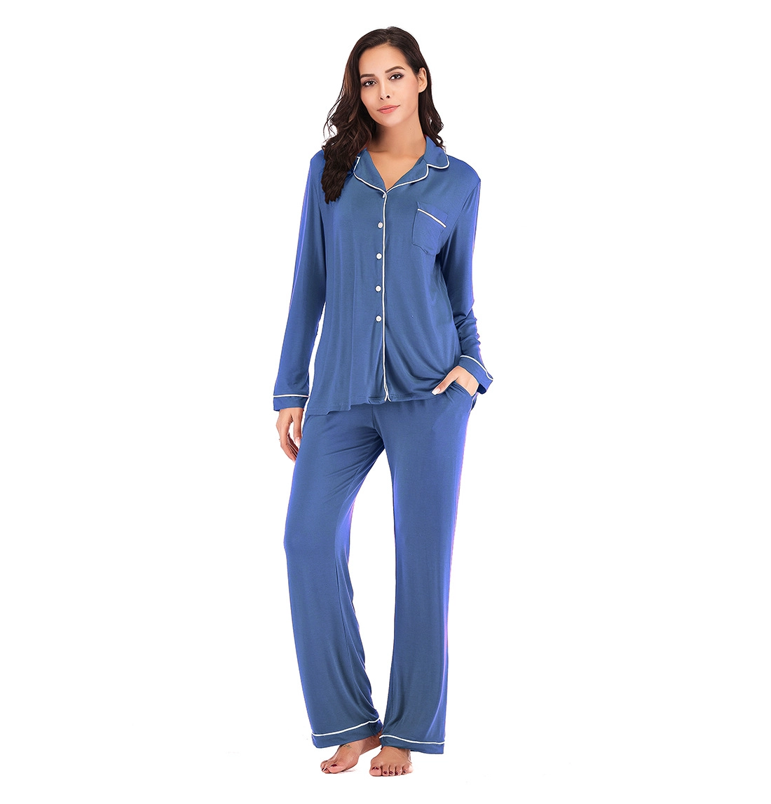 China Satin Long Pajamas supplier