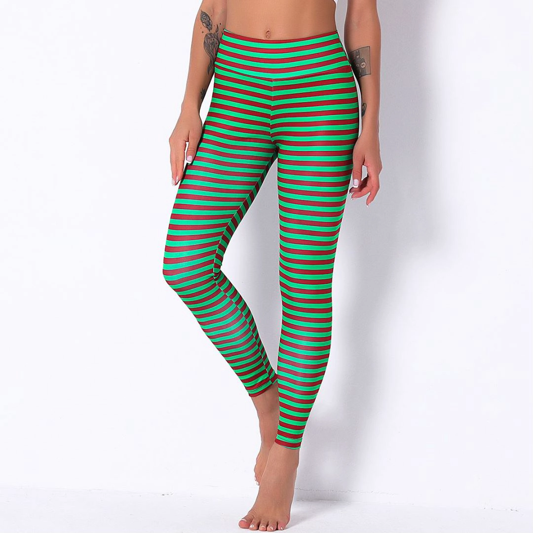 S-SHAPER Produttore di leggings da yoga senza cuciture per donne di Natale che eseguono pantaloni da allenamento a vita alta