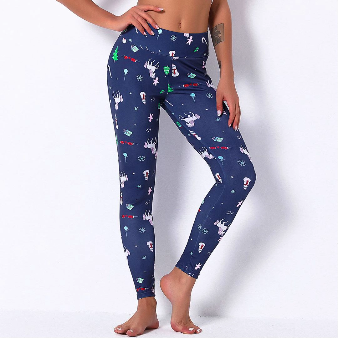S-SHAPER Produttore di leggings da yoga senza cuciture per donne di Natale che eseguono pantaloni da allenamento a vita alta
