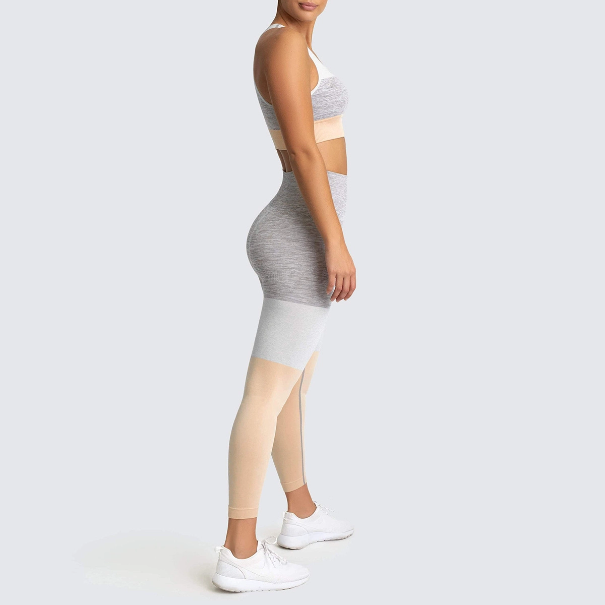 S-SHAPER Set da allenamento per donna 2 pezzi Abiti da allenamento Sport senza cuciture Vita alta Yoga Leggings da palestra Senza maniche Crop Top Activewear