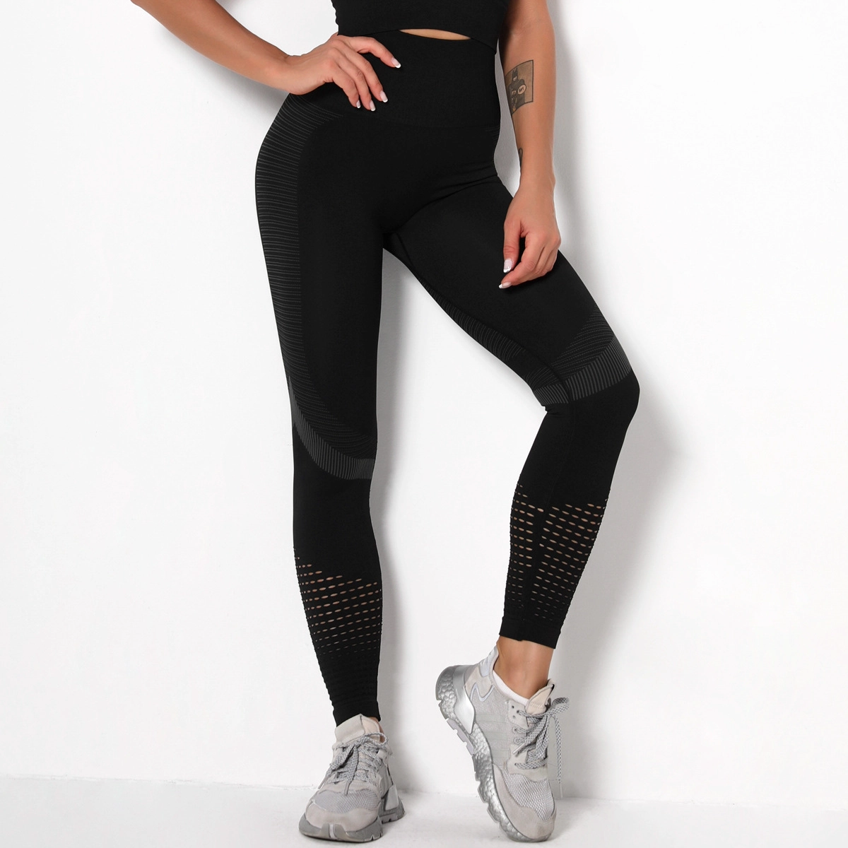 S-SHAPER Seamless Women Butt Lift High Waisted Tummy Control Yoga Pants Women's Sexy Peach Hip Athletic Hollow Leggings