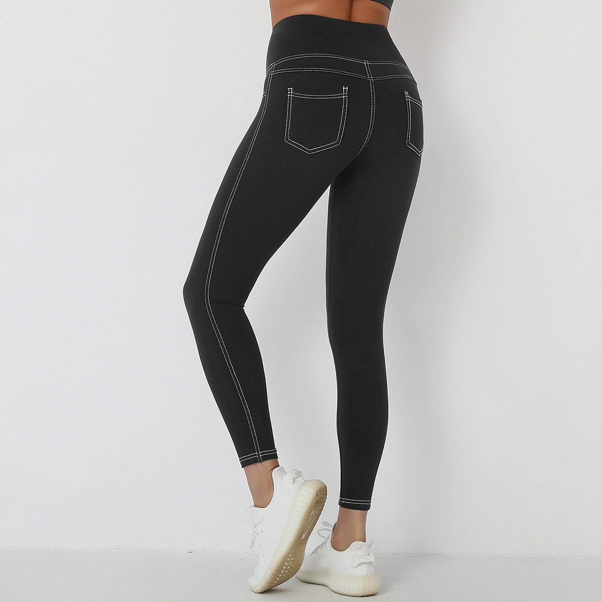 S-SHAPER Seamless High Waist Imitate Jeans Print Leggings Push Up Fashion Pants for Women Athleisure Nudity Fitness Yoga Leggings With pockets