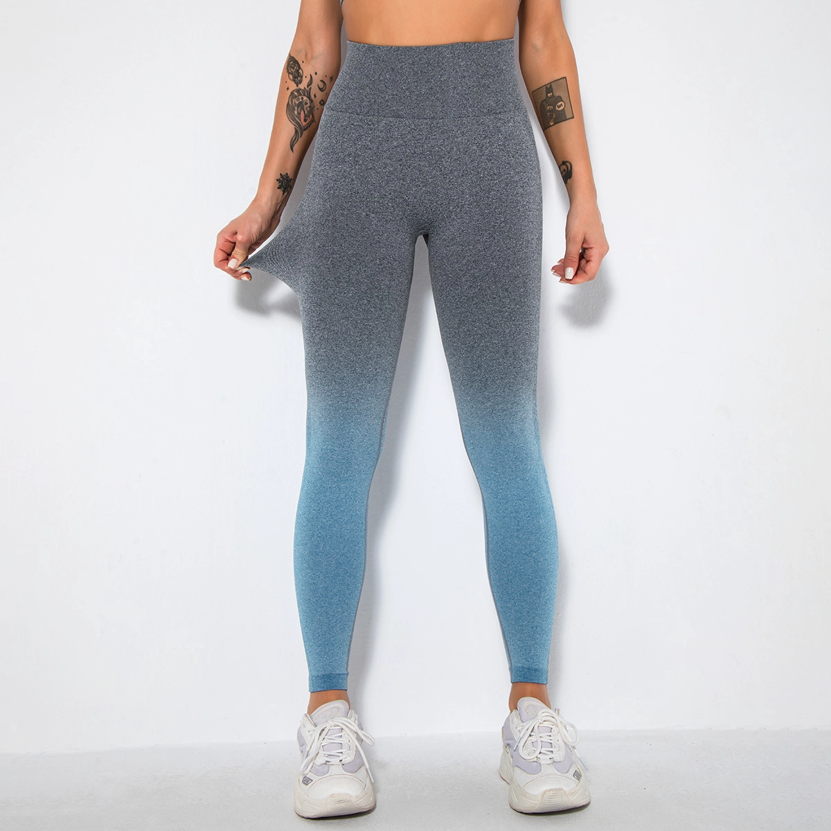 S-SHAPER Seamless Gradient Color Hanging Dye Cropped Yoga Pants Wholesales High Waist Sexy Peach Hip Workout Tights Butt Lift Quick drying Sportswear