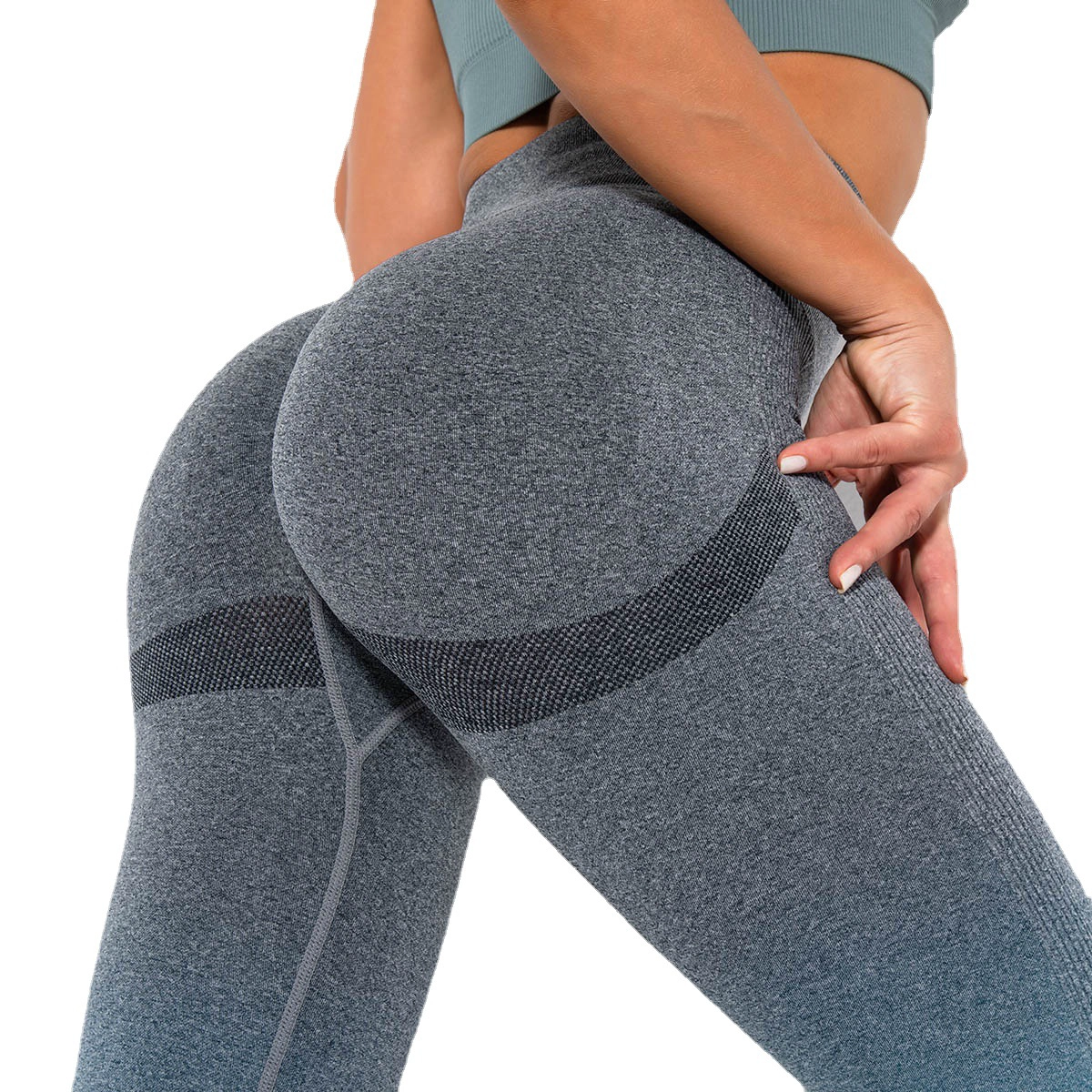 S-SHAPER Seamless Gradient Color Hanging Dye Cropped Yoga Pants Wholesales High Waist Sexy Peach Hip Workout Tights Butt Lift Quick drying Sportswear